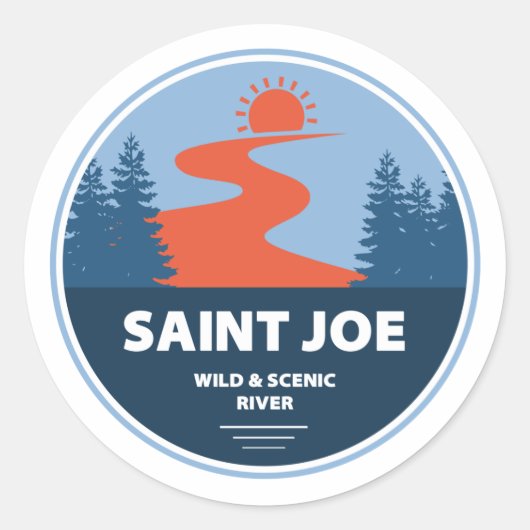 Saint Joe Wild en de Schilderachtig rivier Idaho Ronde Sticker (Voorkant)