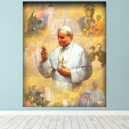 Saint Johannes Paulus II, JP2, San Giovanni Paolo Canvas Afdruk (Insitu (Houten vloer))