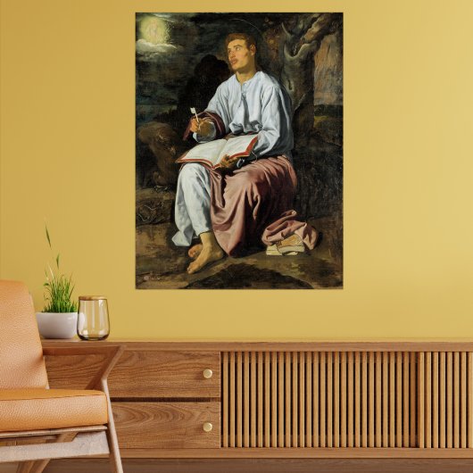 Saint John at Patmos, fine art, Poster (Woonkamer 2)