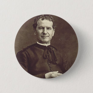 Saint John Bosco Priest en confessor Ronde Button 5,7 Cm