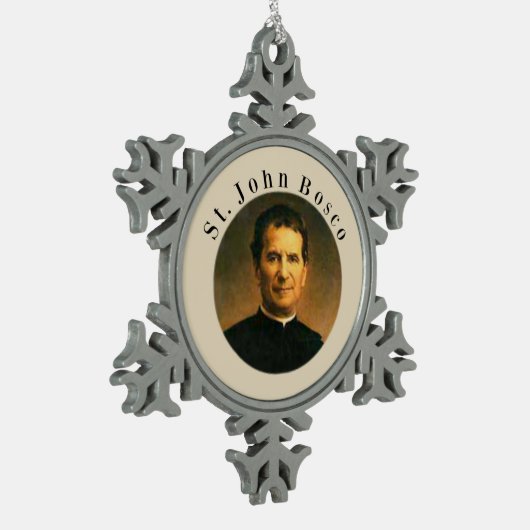 Saint John Bosco Tin Sneeuwvlok Ornament (Links)