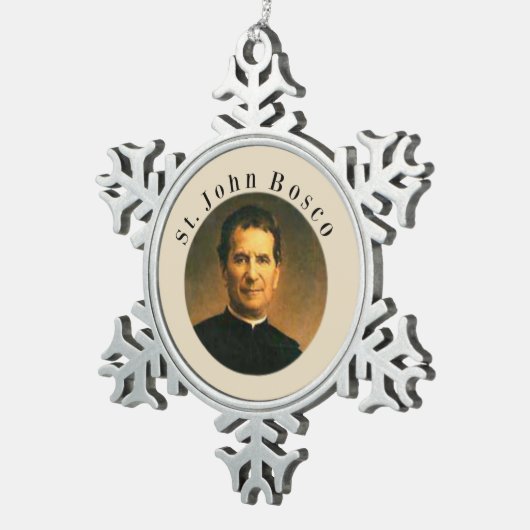 Saint John Bosco Tin Sneeuwvlok Ornament (Rechts)