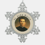 Saint John Bosco Tin Sneeuwvlok Ornament (Voorkant)