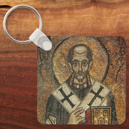 Saint John Chrysostom aartsbisschop van Constantin Sleutelhanger (Voorkant)