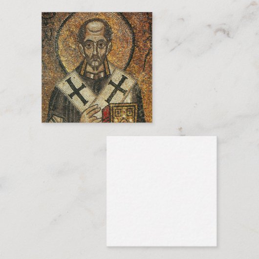 Saint John Chrysostom aartsbisschop van Constantin Vierkante Visitekaartje (Voorkant / Achterkant)