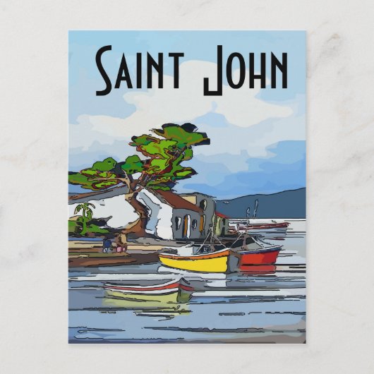 Saint John Island, tekst bewerken Briefkaart (Voorkant)