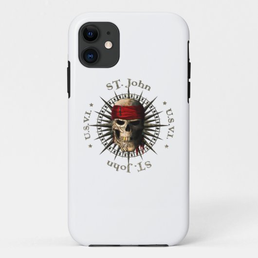 Saint John USVI Pirate Skull Case-Mate iPhone Case (Achterkant)