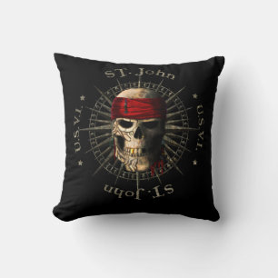Saint John USVI Pirate Skull Kussen
