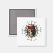 Saint John USVI Pirate Skull Magneet (Voorkant / Achterkant)
