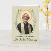 Saint John Vianney Feest Dag Zegeningen Krans Kaart (Gele Bloem)