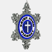 Saint John Vianney Tin Sneeuwvlok Ornament (Links)
