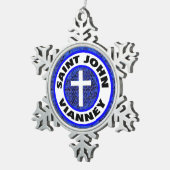 Saint John Vianney Tin Sneeuwvlok Ornament (Rechts)
