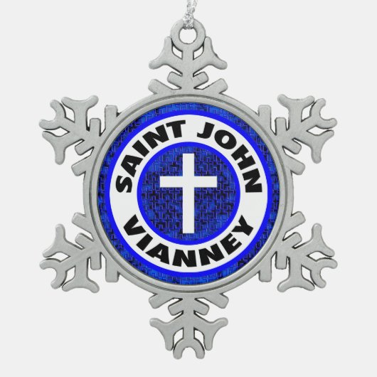 Saint John Vianney Tin Sneeuwvlok Ornament (Voorkant)