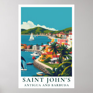 Saint John's Antigua en Barbuda Reisposter Oude St Poster