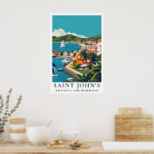 Saint John's Antigua en Barbuda Reisposter Oude St Poster (Keuken)