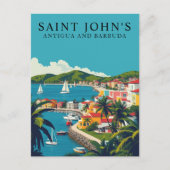 Saint John's, Antigua en Barbuda Retro Reiskunst Briefkaart (Voorkant)