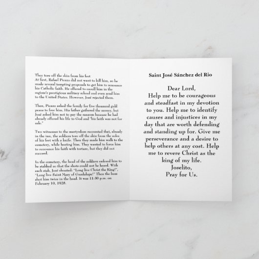 Saint José Luis Sánchez del Rio Kaart (Binnen)