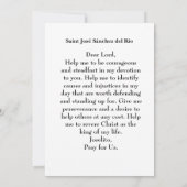 Saint José Luis Sánchez del Rio Kaart (Achterkant)