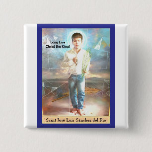 Saint José Luis Sánchez del Rio Kaart Vierkante Button 5,1 Cm