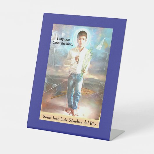 Saint José Luis Sánchez del Rio Reclamebord Met Voetstuk (Voorkant)