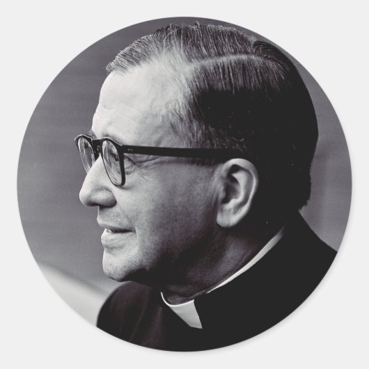 Saint Josemaria Escriva Ronde Sticker (Voorkant)