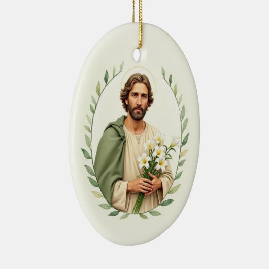 Saint Joseph Catholic Devotional Keramisch Ornament (Rechts)