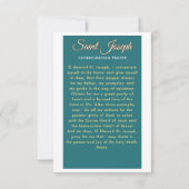 Saint Joseph Consecration Kaart (Achterkant)