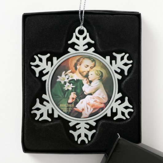 Saint Joseph, Guardian of Jesus Tin Sneeuwvlok Ornament (Kistje)
