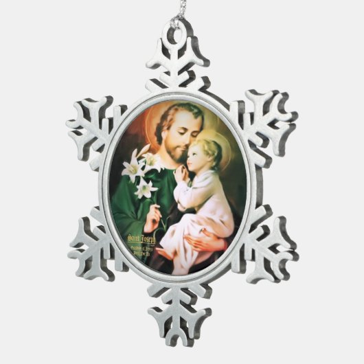 Saint Joseph, Guardian of Jesus Tin Sneeuwvlok Ornament (Rechts)