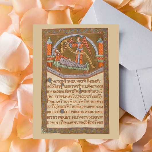 Saint Joseph Kerst Middeleeuws manuscript Briefkaart