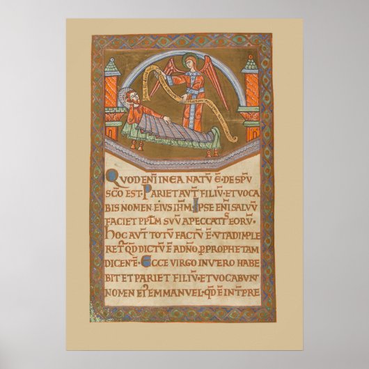 Saint Joseph Kerst Middeleeuws manuscript Poster (Voorkant)