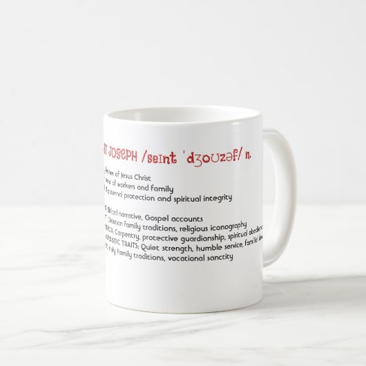 Saint Joseph Lexicon Tribute - Model van devotie Koffiemok (Voorkant rechts)