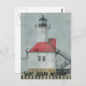 Saint Joseph Michigan Lighthouse Briefkaart (Voorkant / Achterkant)