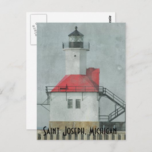 Saint Joseph Michigan Lighthouse Briefkaart (Voorkant / Achterkant)