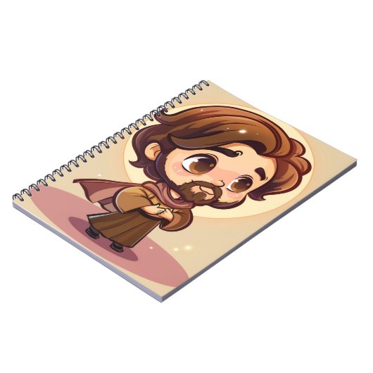 Saint Joseph schattige kawaii stijl Notitieboek (Linkerzijde)