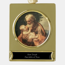 Saint Joseph Verguld Banner Ornament