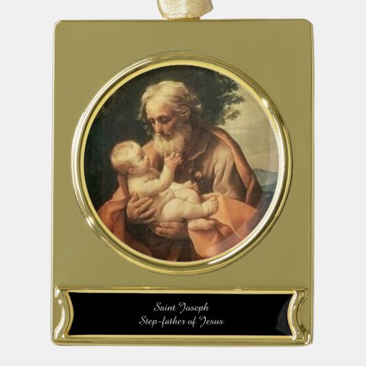 Saint Joseph Verguld Banner Ornament (Voorkant)