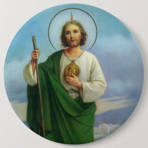 Saint Jude Apostle katholieke Groen Ronde Button 6,0 Cm