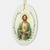 Saint Jude Catholic Devotional Keramisch Ornament (Links)