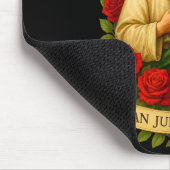 Saint Jude Thaddeus Catholic Art With Red Roses  Muismat (Hoek)