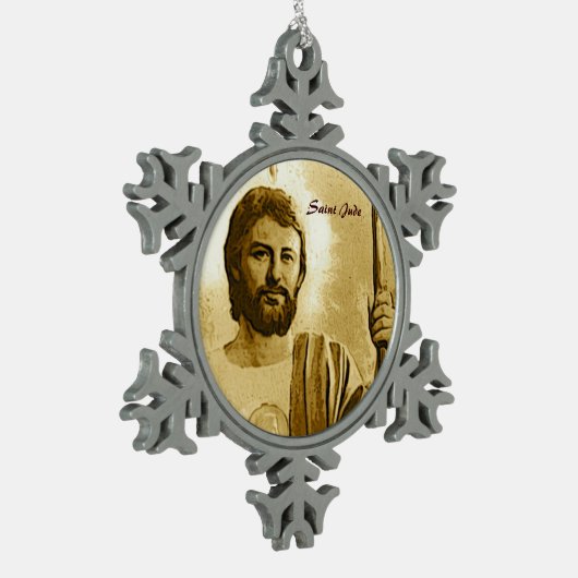 Saint Jude Tin Sneeuwvlok Ornament (Links)