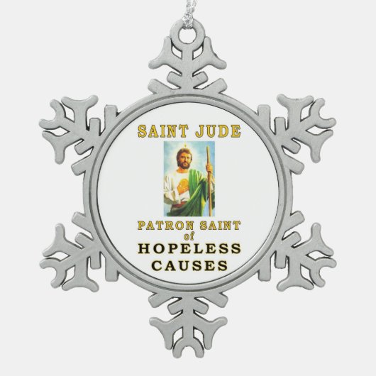 SAINT JUDE TIN SNEEUWVLOK ORNAMENT (Voorkant)