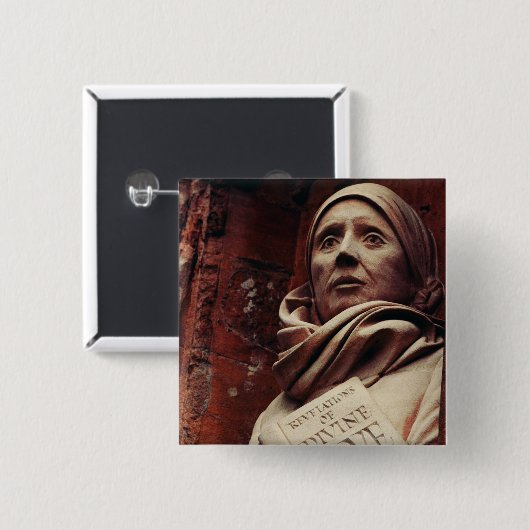 Saint Julian of Norwich Vierkante Button 5,1 Cm (Voorkant /achterkant)