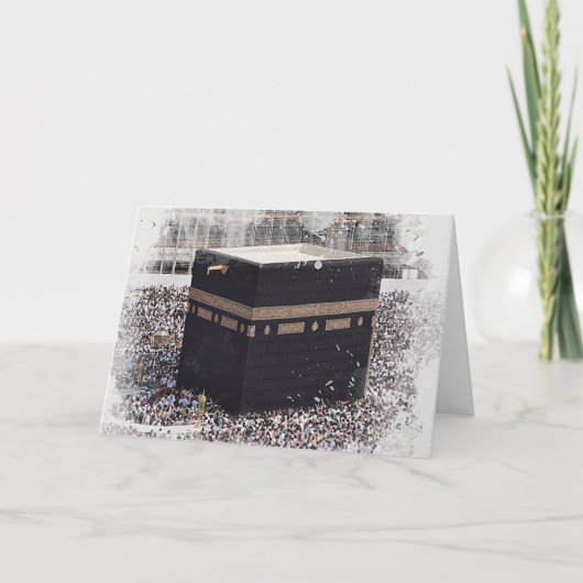 Saint Kaaba, Masjid Al Haram, waterverf illustrati Kaart (Voorkant)