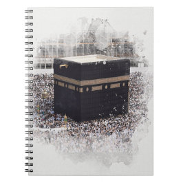Saint Kaaba, Masjid Al Haram, waterverf illustrati Notitieboek