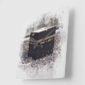 Saint Kaaba, Masjid Al Haram, waterverf illustrati Vierkante Klok (Hoek)