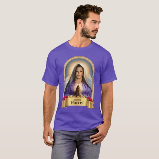 Saint Kamala Harris Devotionele Gebedskaars T-shirt (Voorkant volledig)