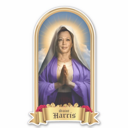 Saint Kamala Harris Gebedskaars Sticker (Voorkant)