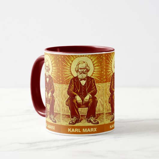 Saint Karl Marx westerne kerkstijl icoon Mok (Voorkant links)