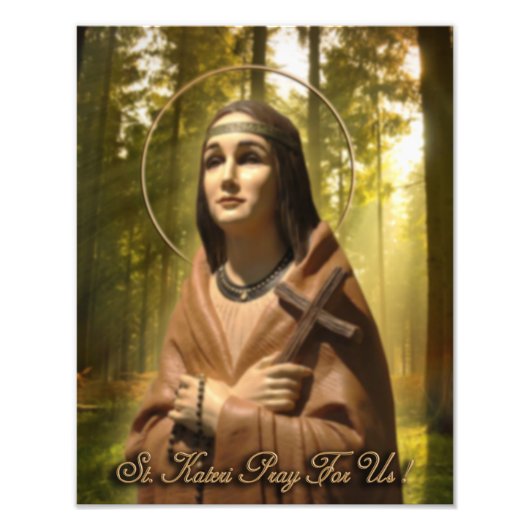 Saint Kateri Tekakwitha Foto Afdruk (Voorkant)
